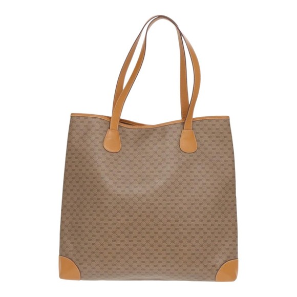 GUCCI Micro GG Canvas Web Sherry Line Tote Bag Beige Gold Auth kk337 - Picture 2 of 16